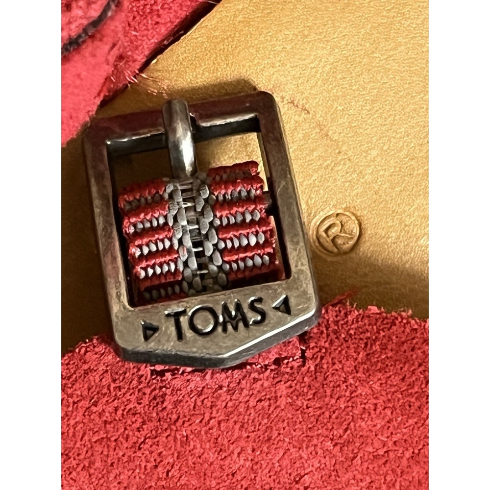 Toms‎ Women's Red Suede Lexie Sandal Slingback Strappy Sandals 8.5 - Picture 4 of 5